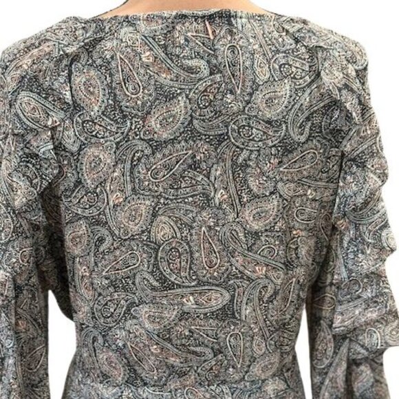 Misa Los Angeles “Donna” Paisley Shimmer & Ruffle Long-Sleeve Dress – XXS NWT! - Picture 10 of 14